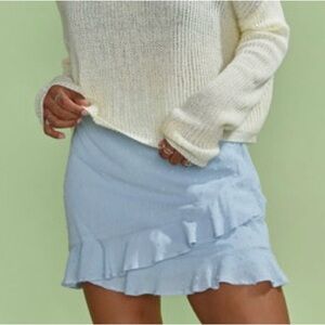 NWOT Baby blue pink mini skirt